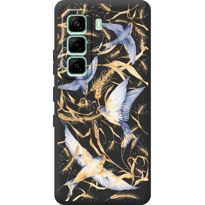 Чорний чохол BoxFace Infinix Hot 60i Ластівки