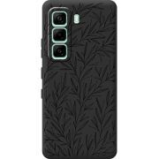 Чорний чохол BoxFace Infinix Hot 60i Leaves