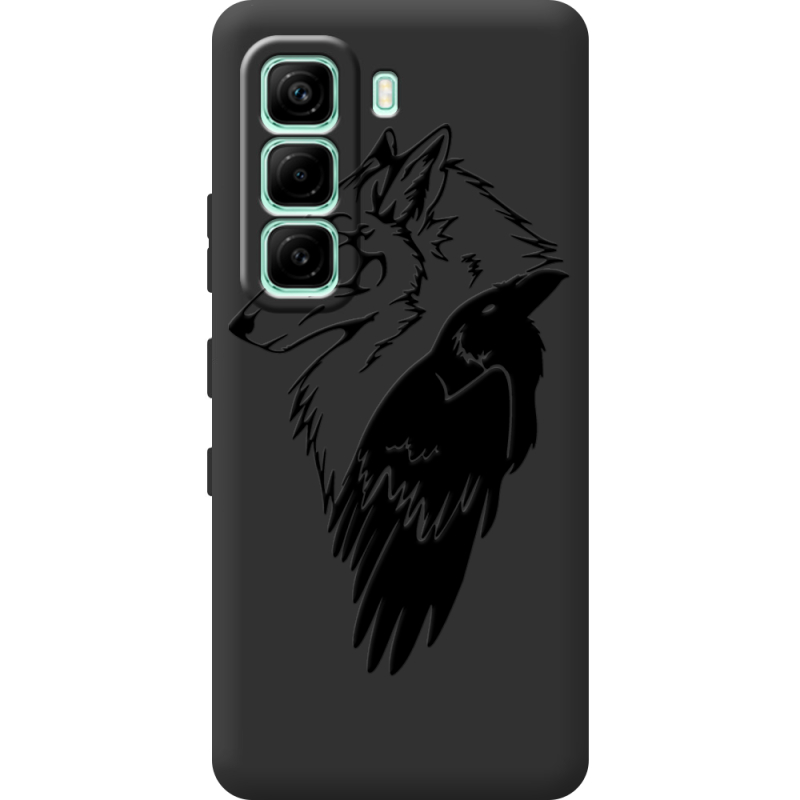Чорний чохол BoxFace Infinix Hot 60i Wolf and Raven