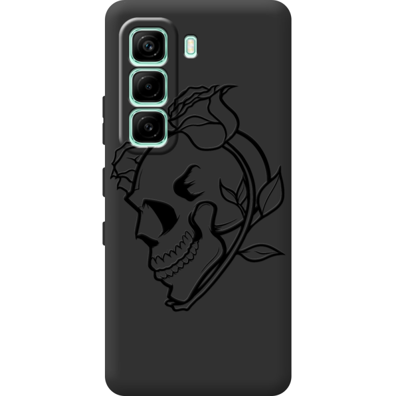 Чорний чохол BoxFace Infinix Hot 60i Skull and Roses