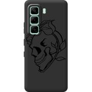 Чорний чохол BoxFace Infinix Hot 60i Skull and Roses