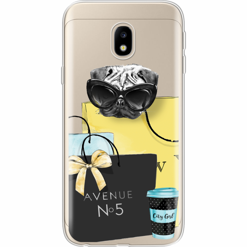 Прозрачный чехол Uprint Samsung J330 Galaxy J3 2017 Fashion Pug