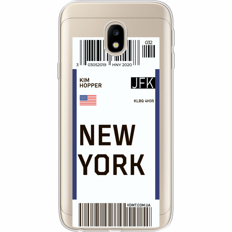 Прозрачный чехол Uprint Samsung J330 Galaxy J3 2017 Ticket New York