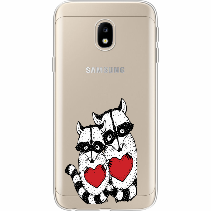 Прозрачный чехол Uprint Samsung J330 Galaxy J3 2017 Raccoons in love