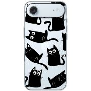 Прозорий чохол BoxFace Apple iPhone 17 Air с 3D-глазками Black Kitty