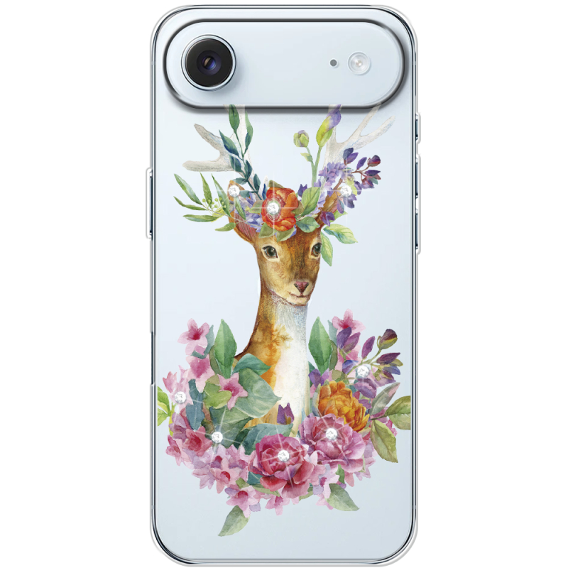 Чохол зі стразами Apple iPhone 17 Air Deer with flowers