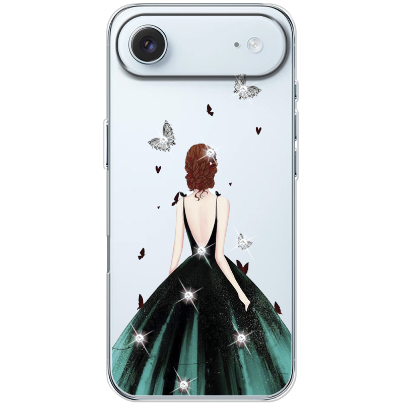 Чохол зі стразами Apple iPhone 17 Air Girl in the green dress