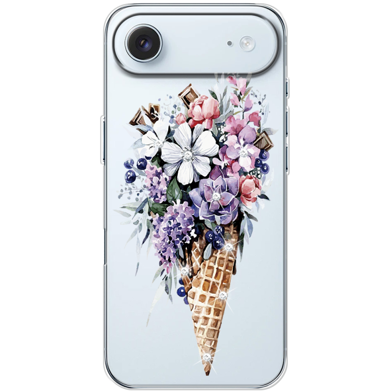 Чохол зі стразами Apple iPhone 17 Air Ice Cream Flowers