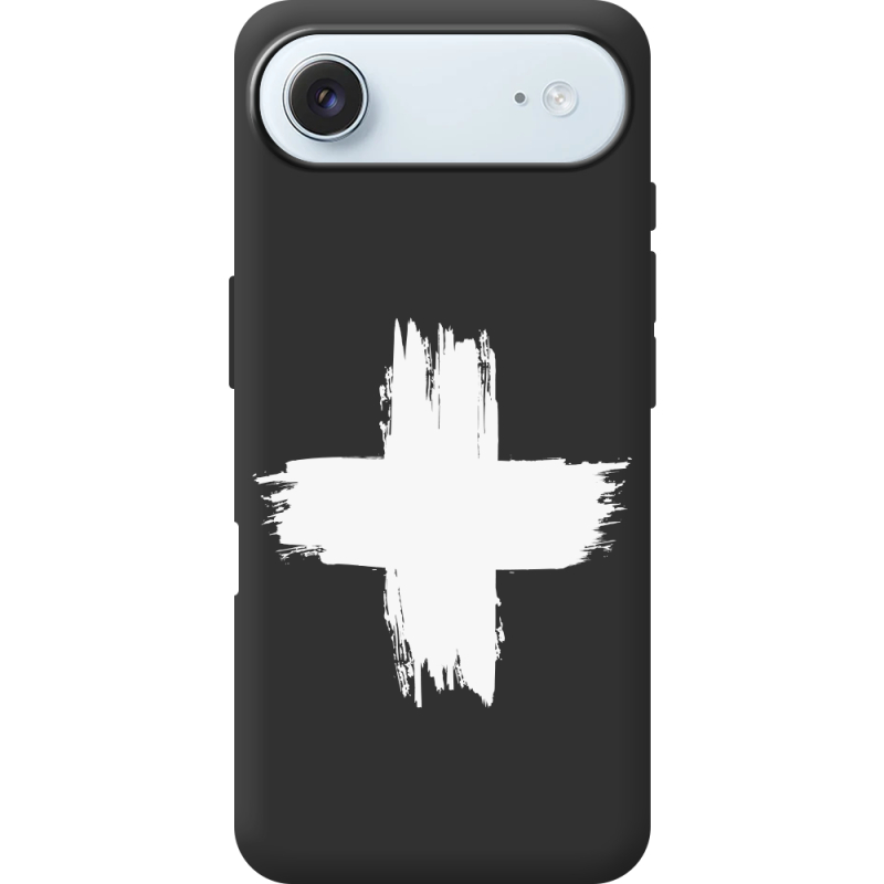 Чорний чохол BoxFace Apple iPhone 17 Air Білий хрест ЗСУ