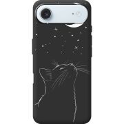 Чорний чохол BoxFace Apple iPhone 17 Air Місячний кіт