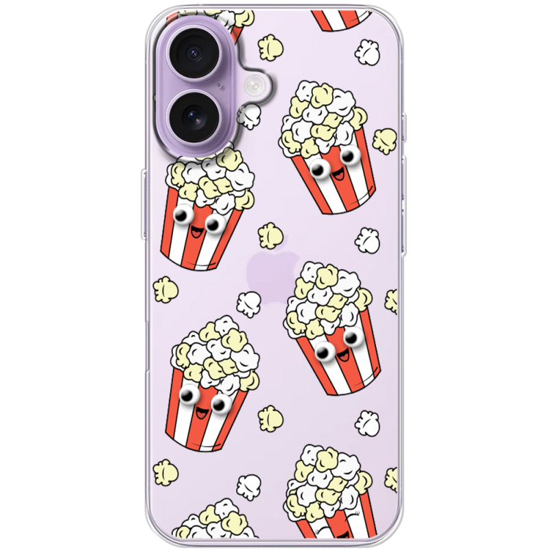 Прозорий чохол BoxFace Apple iPhone 17 с 3D-глазками Popcorn