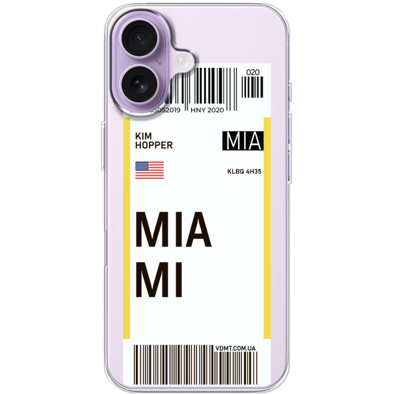 Прозорий чохол BoxFace Apple iPhone 17 Ticket Miami