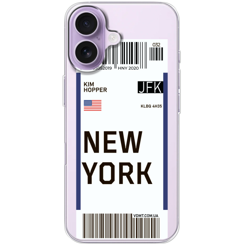 Прозорий чохол BoxFace Apple iPhone 17 Ticket New York