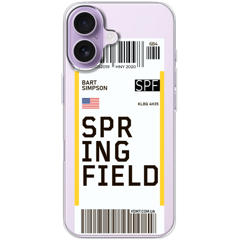 Прозорий чохол BoxFace Apple iPhone 17 Ticket Springfield