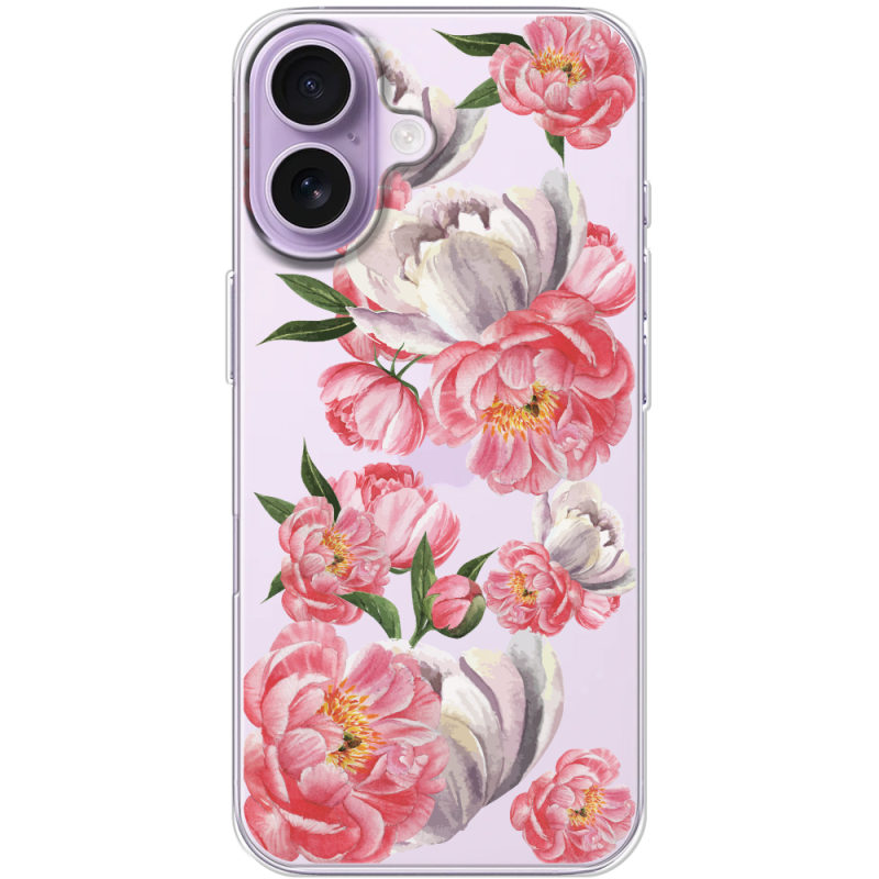 Прозорий чохол BoxFace Apple iPhone 17 Peony Watercolor Style
