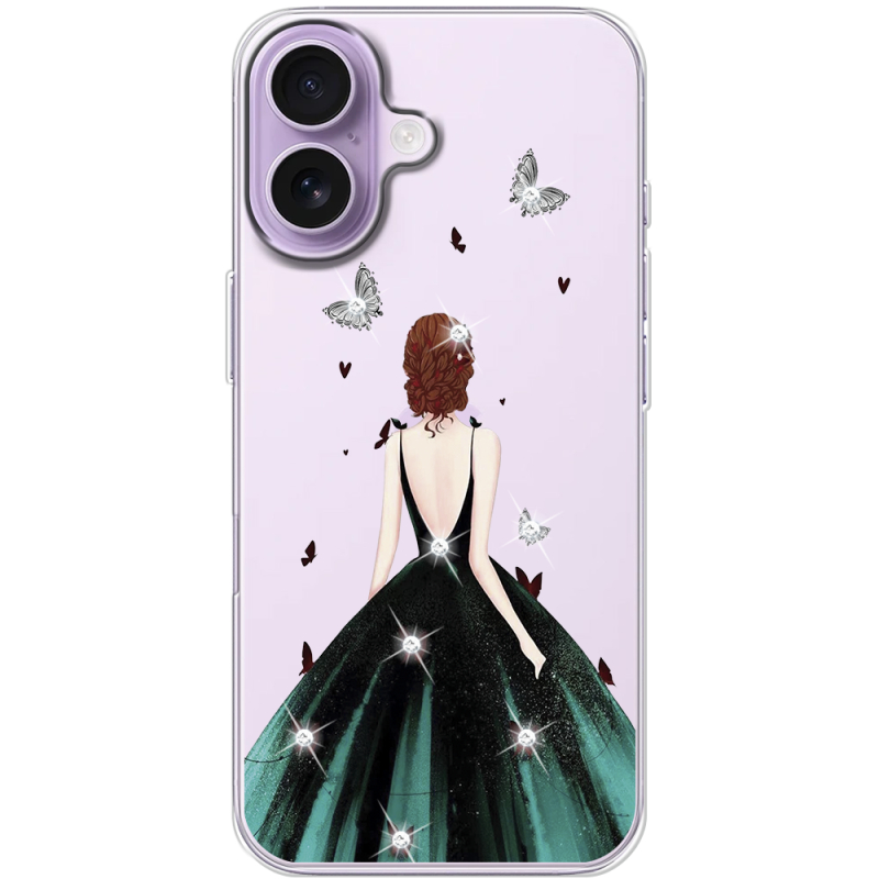 Чохол зі стразами Apple iPhone 17 Girl in the green dress