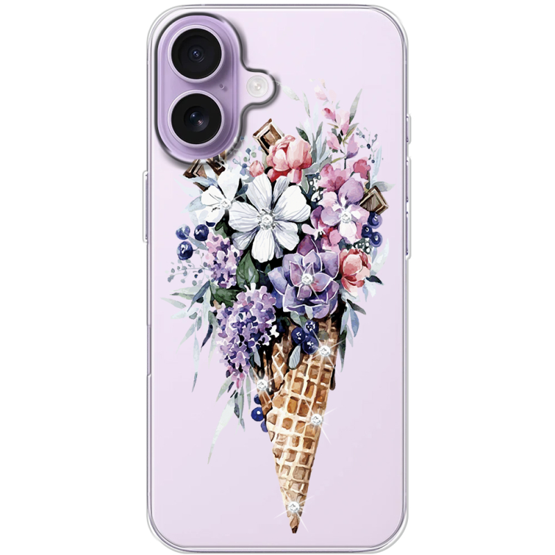 Чохол зі стразами Apple iPhone 17 Ice Cream Flowers