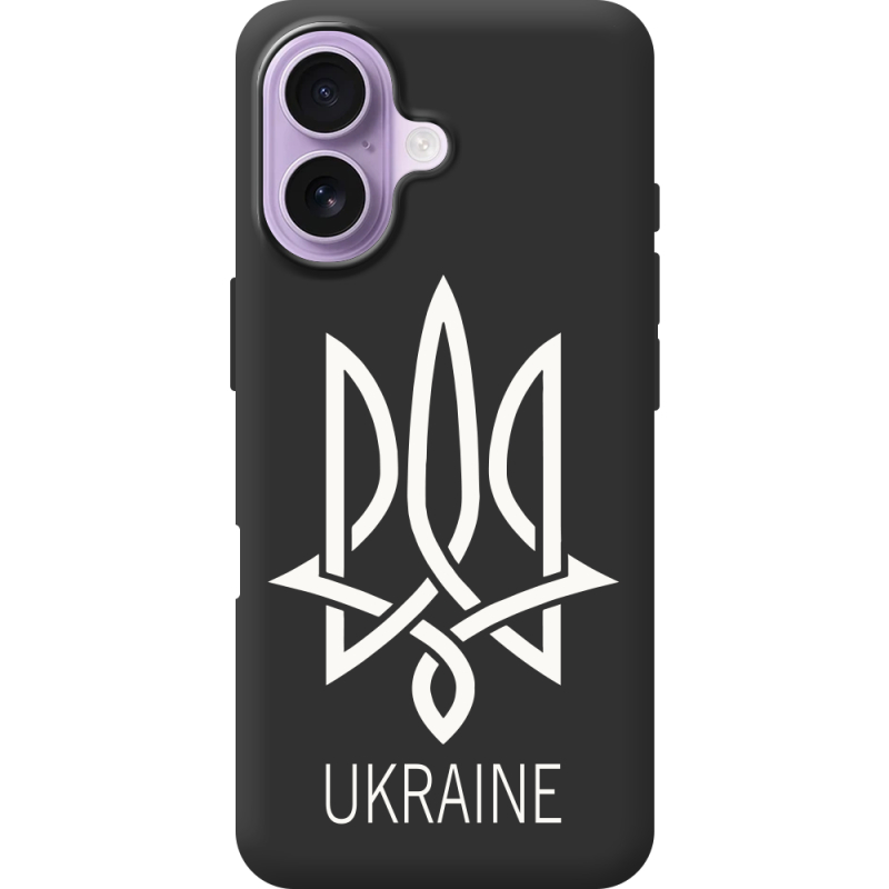 Чорний чохол BoxFace Apple iPhone 17 Тризуб монограмма ukraine