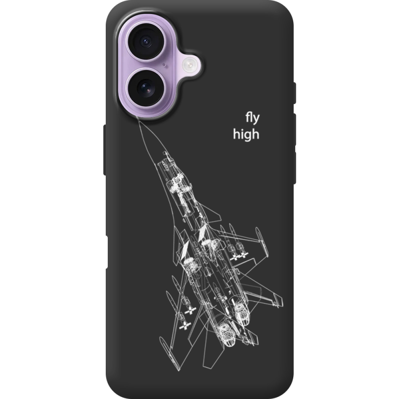 Чорний чохол BoxFace Apple iPhone 17 Військовий літак