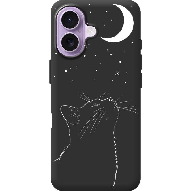 Чорний чохол BoxFace Apple iPhone 17 Місячний кіт