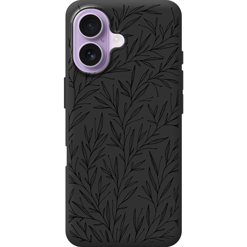 Чорний чохол BoxFace Apple iPhone 17 Leaves