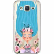 Прозрачный чехол Uprint Samsung J500H Galaxy J5 Blue Hair