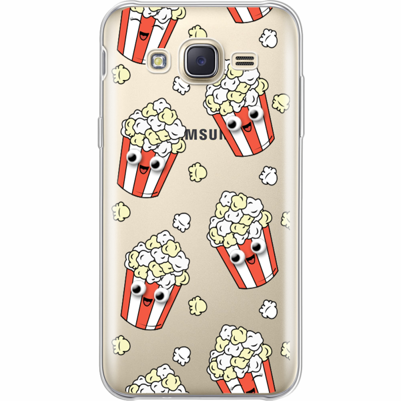 Прозрачный чехол Uprint Samsung J500H Galaxy J5 с 3D-глазками Popcorn