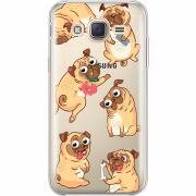 Прозрачный чехол Uprint Samsung J500H Galaxy J5 с 3D-глазками Pug