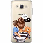 Прозрачный чехол Uprint Samsung J500H Galaxy J5 Super Mama and Son