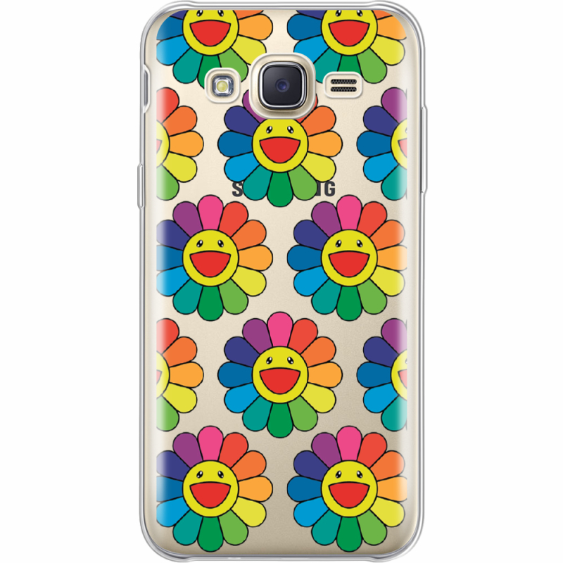 Прозрачный чехол Uprint Samsung J500H Galaxy J5 Hippie Flowers