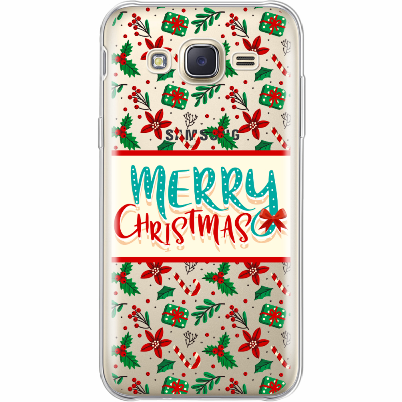 Прозрачный чехол Uprint Samsung J500H Galaxy J5 Vintage Christmas Pattern