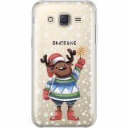 Прозрачный чехол Uprint Samsung J500H Galaxy J5 Christmas Deer with Snow