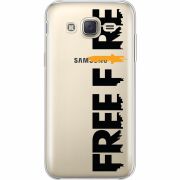 Прозрачный чехол Uprint Samsung J500H Galaxy J5 Free Fire Black Logo
