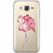 Прозрачный чехол Uprint Samsung J500H Galaxy J5 Floral Flamingo