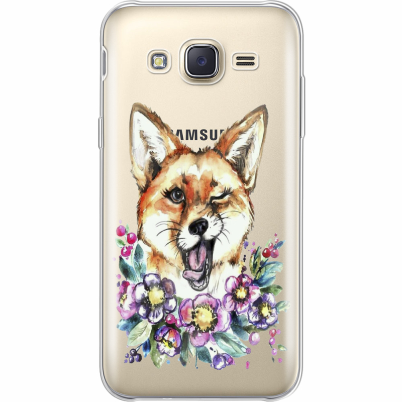 Прозрачный чехол Uprint Samsung J500H Galaxy J5 Winking Fox