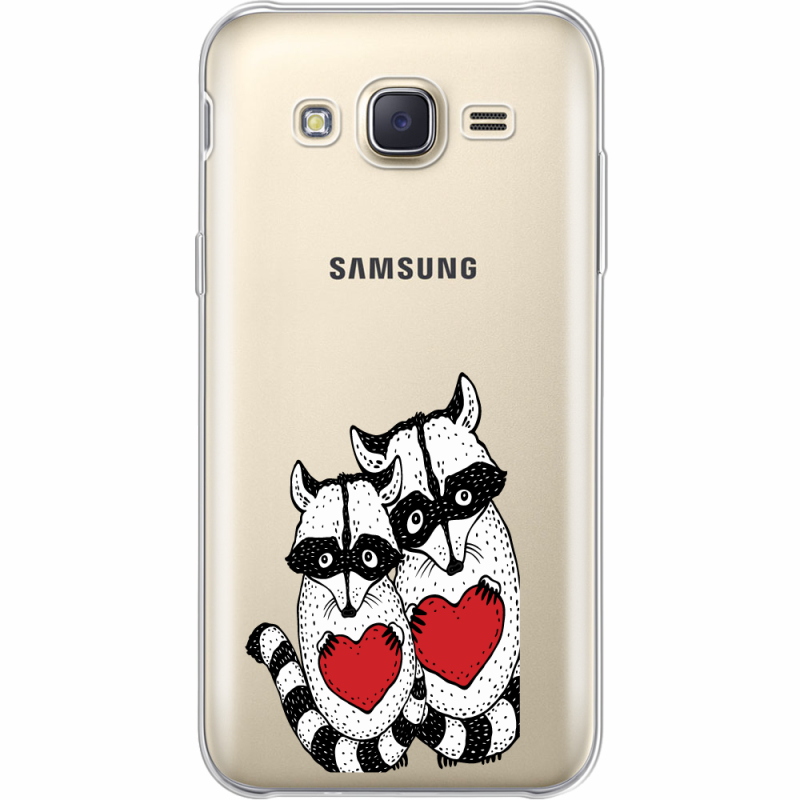 Прозрачный чехол Uprint Samsung J500H Galaxy J5 Raccoons in love