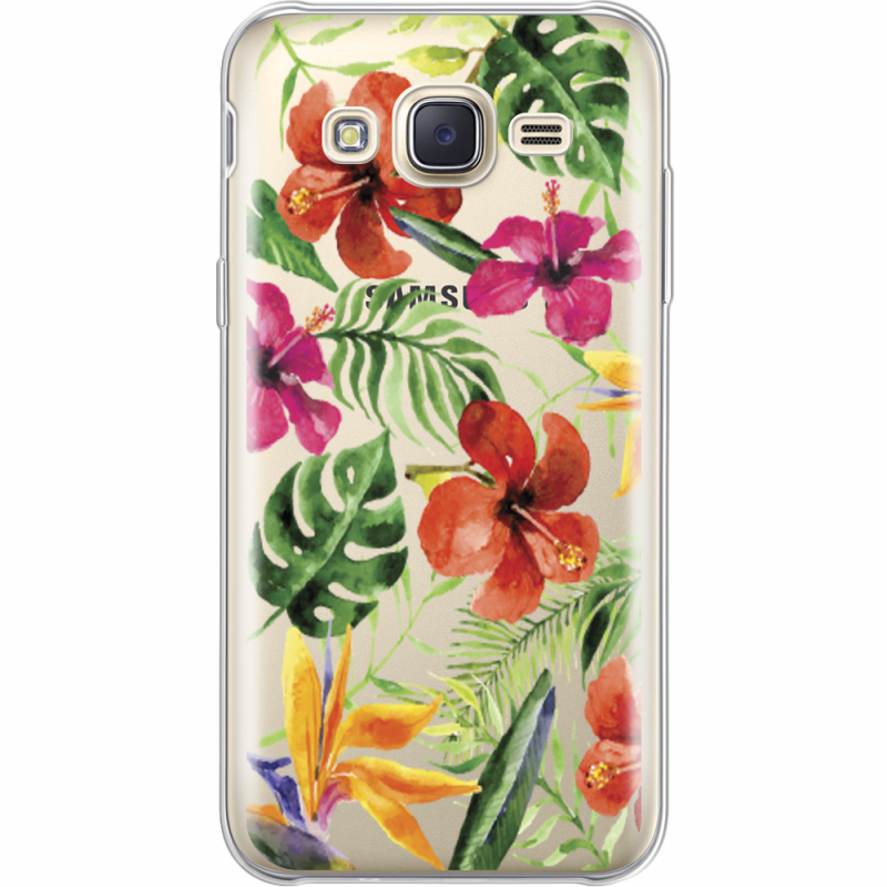 Прозрачный чехол Uprint Samsung J500H Galaxy J5 Tropical Flowers
