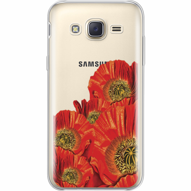 Прозрачный чехол Uprint Samsung J500H Galaxy J5 Red Poppies
