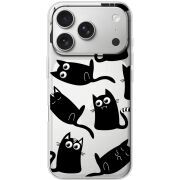 Прозорий чохол BoxFace Apple iPhone 17 Pro с 3D-глазками Black Kitty