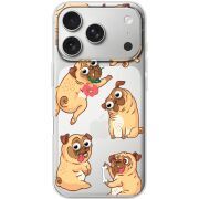 Прозорий чохол BoxFace Apple iPhone 17 Pro с 3D-глазками Pug