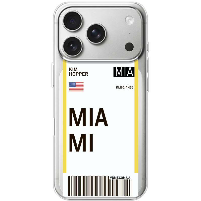 Прозорий чохол BoxFace Apple iPhone 17 Pro Ticket Miami