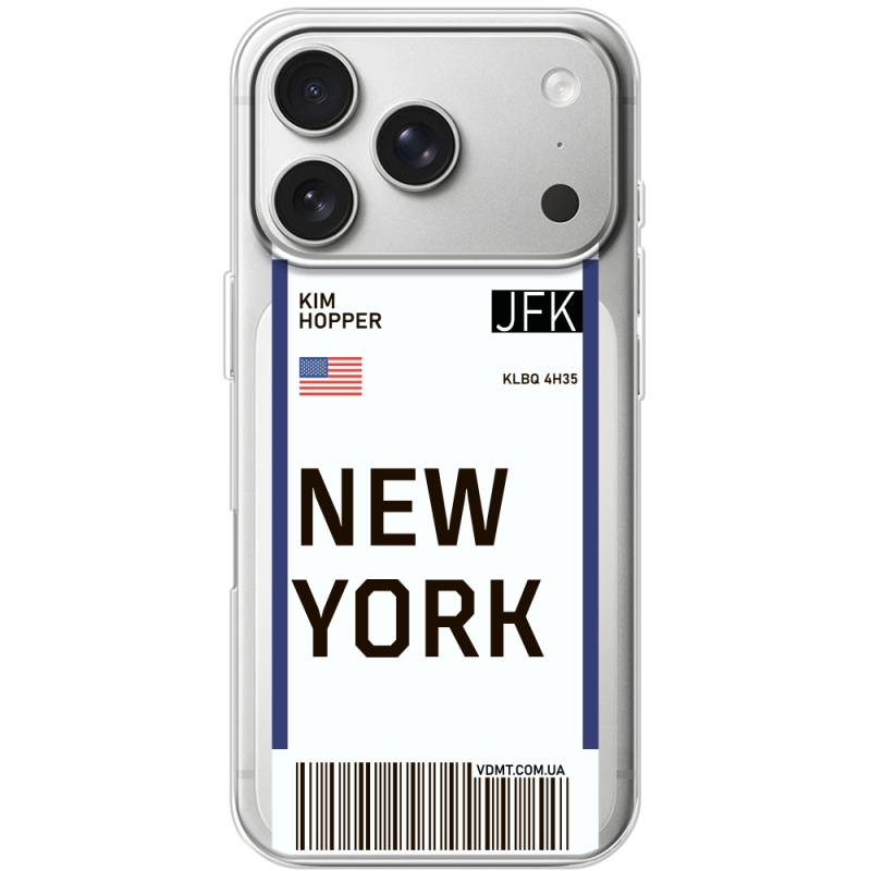 Прозорий чохол BoxFace Apple iPhone 17 Pro Ticket New York