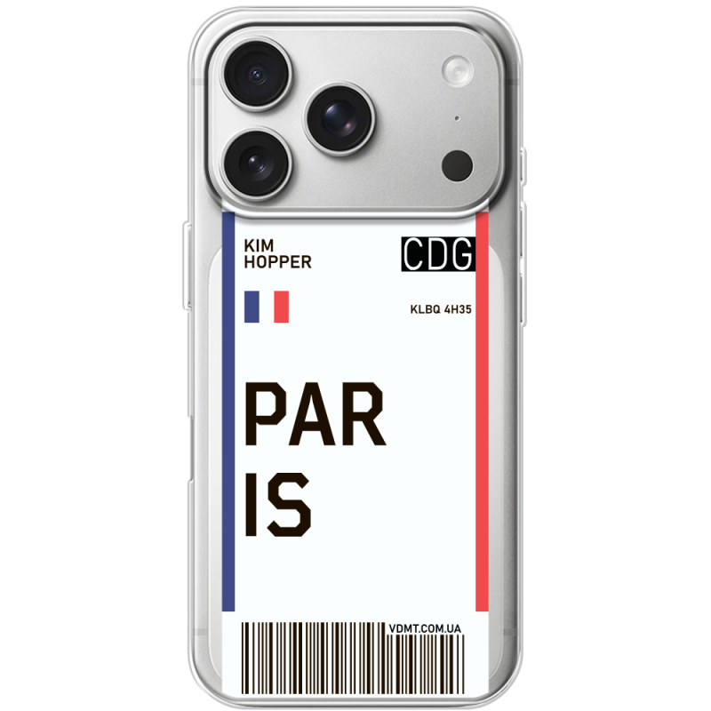 Прозорий чохол BoxFace Apple iPhone 17 Pro Ticket Paris