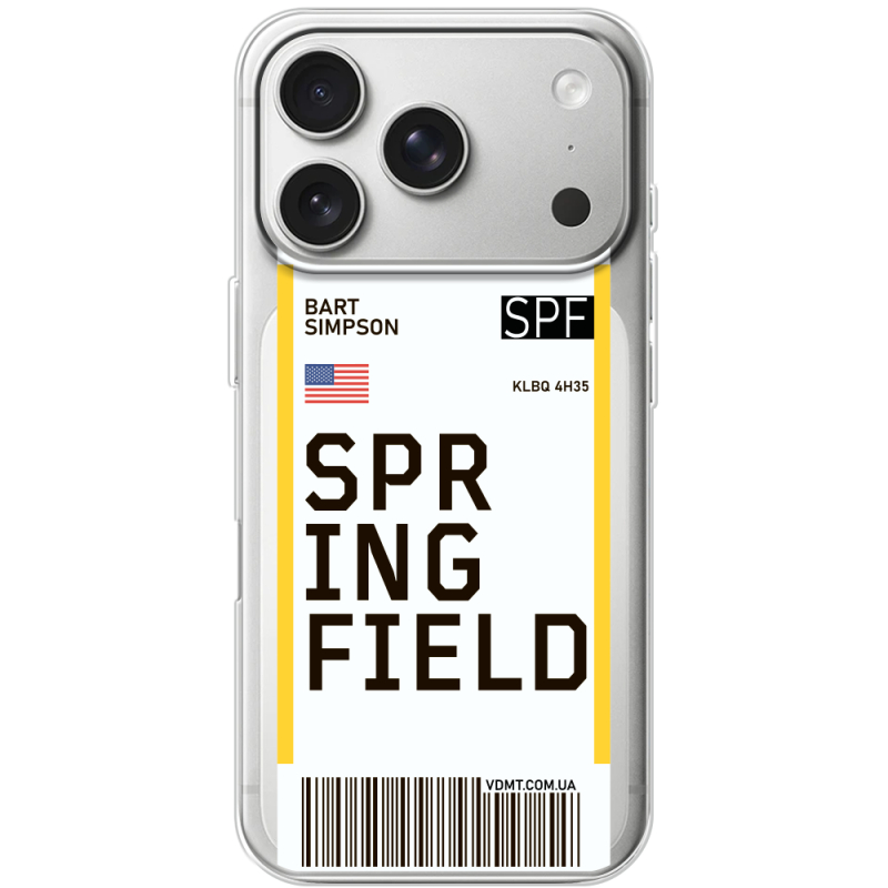 Прозорий чохол BoxFace Apple iPhone 17 Pro Ticket Springfield