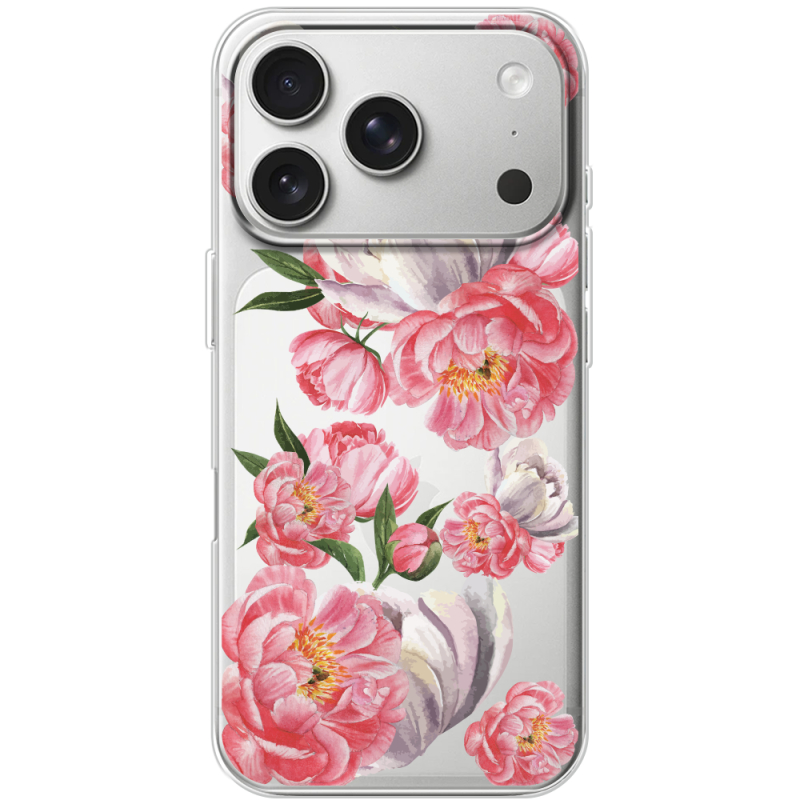 Прозорий чохол BoxFace Apple iPhone 17 Pro Peony Watercolor Style