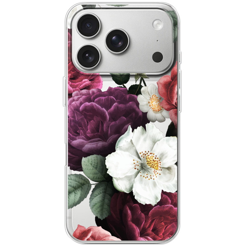 Прозорий чохол BoxFace Apple iPhone 17 Pro Floral Dark Dreams