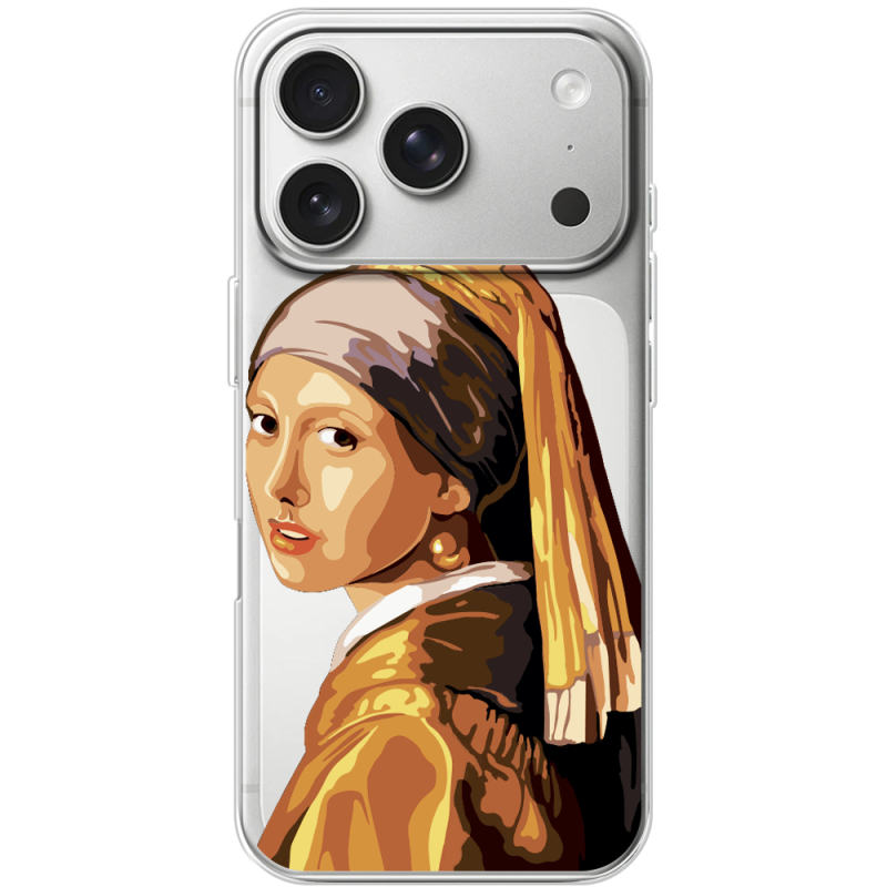 Прозорий чохол BoxFace Apple iPhone 17 Pro Девушка с жемчужной серёжкой