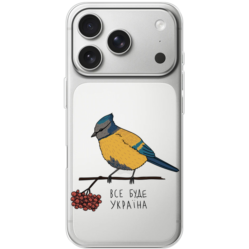 Прозорий чохол BoxFace Apple iPhone 17 Pro Синиця і калина
