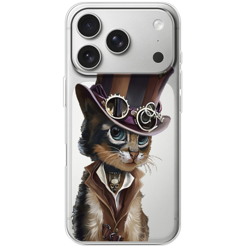 Прозорий чохол BoxFace Apple iPhone 17 Pro Steampunk Cat
