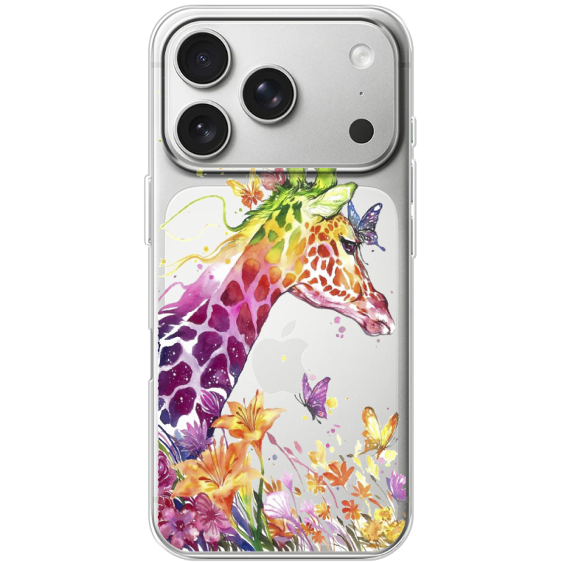 Прозорий чохол BoxFace Apple iPhone 17 Pro Colorful Giraffe